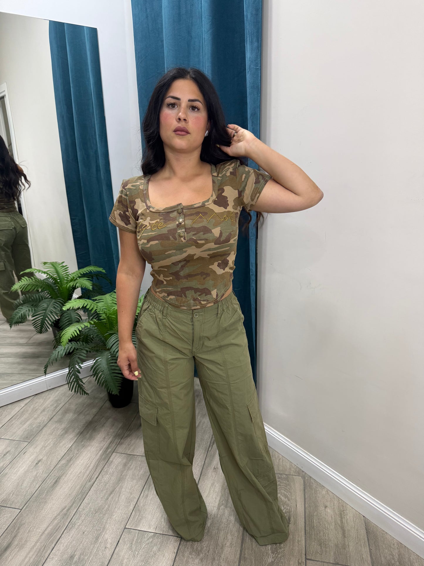 T-Shirt Militare Crop