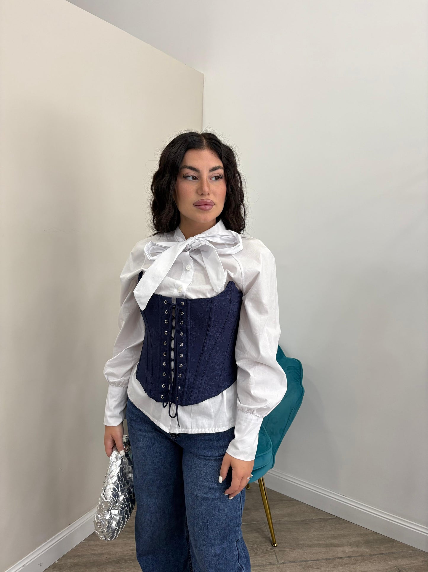 Denim Incrocio Doppio Bottone