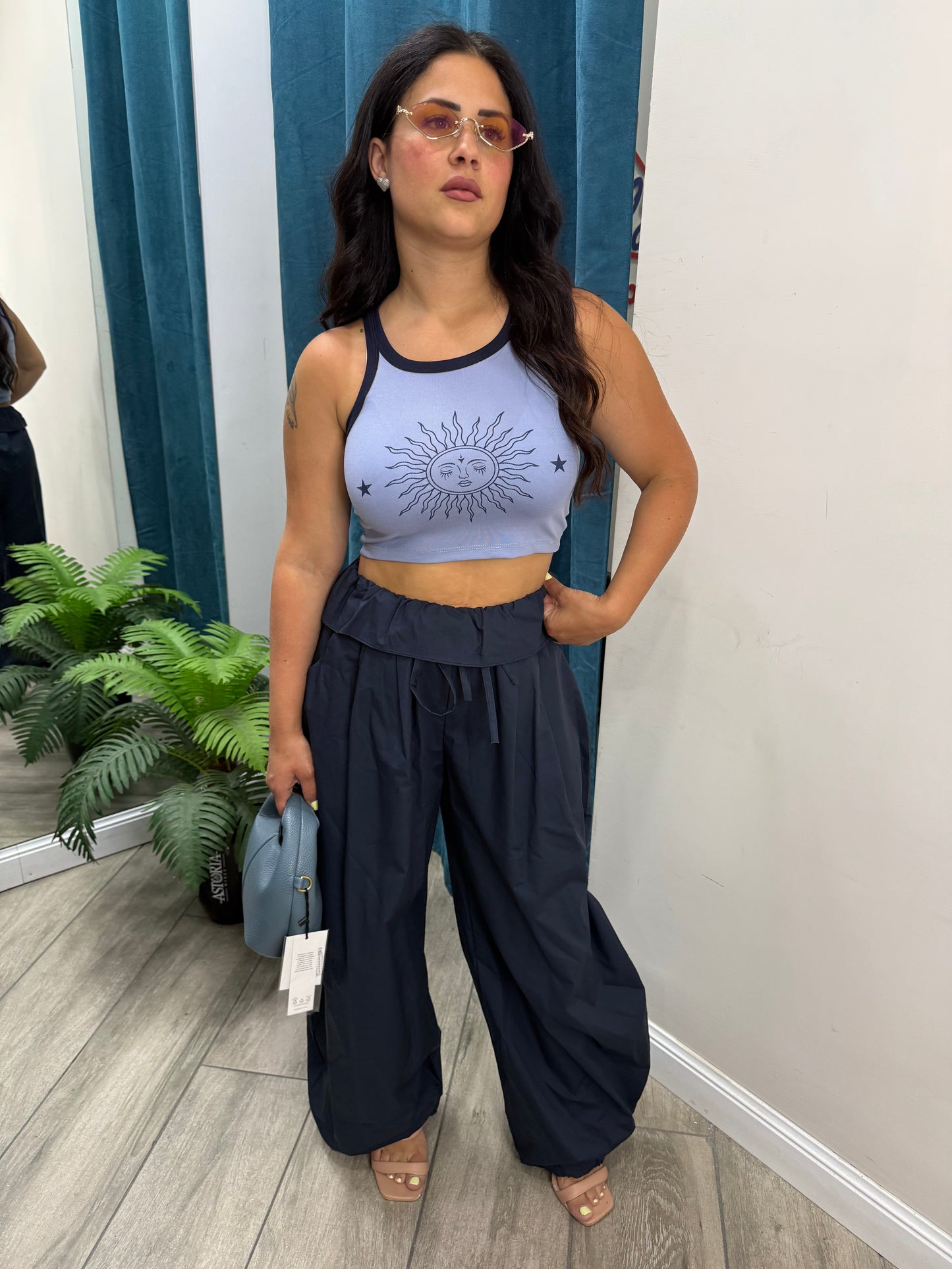 Canotta crop doblue