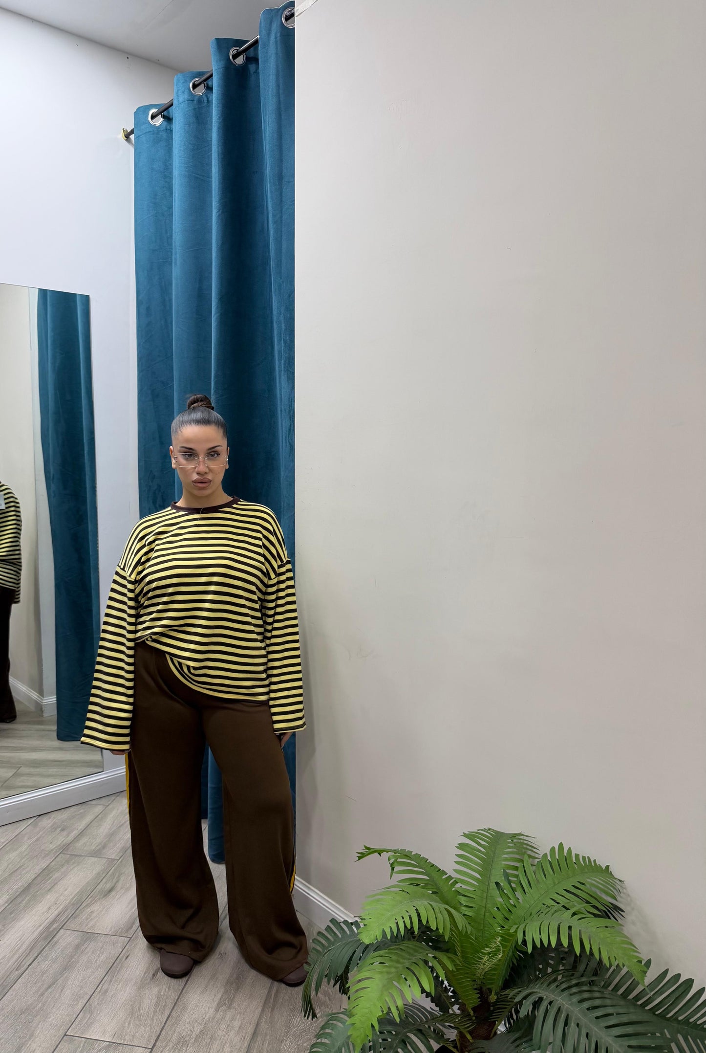 Maglia Strisce Marrone Gialla