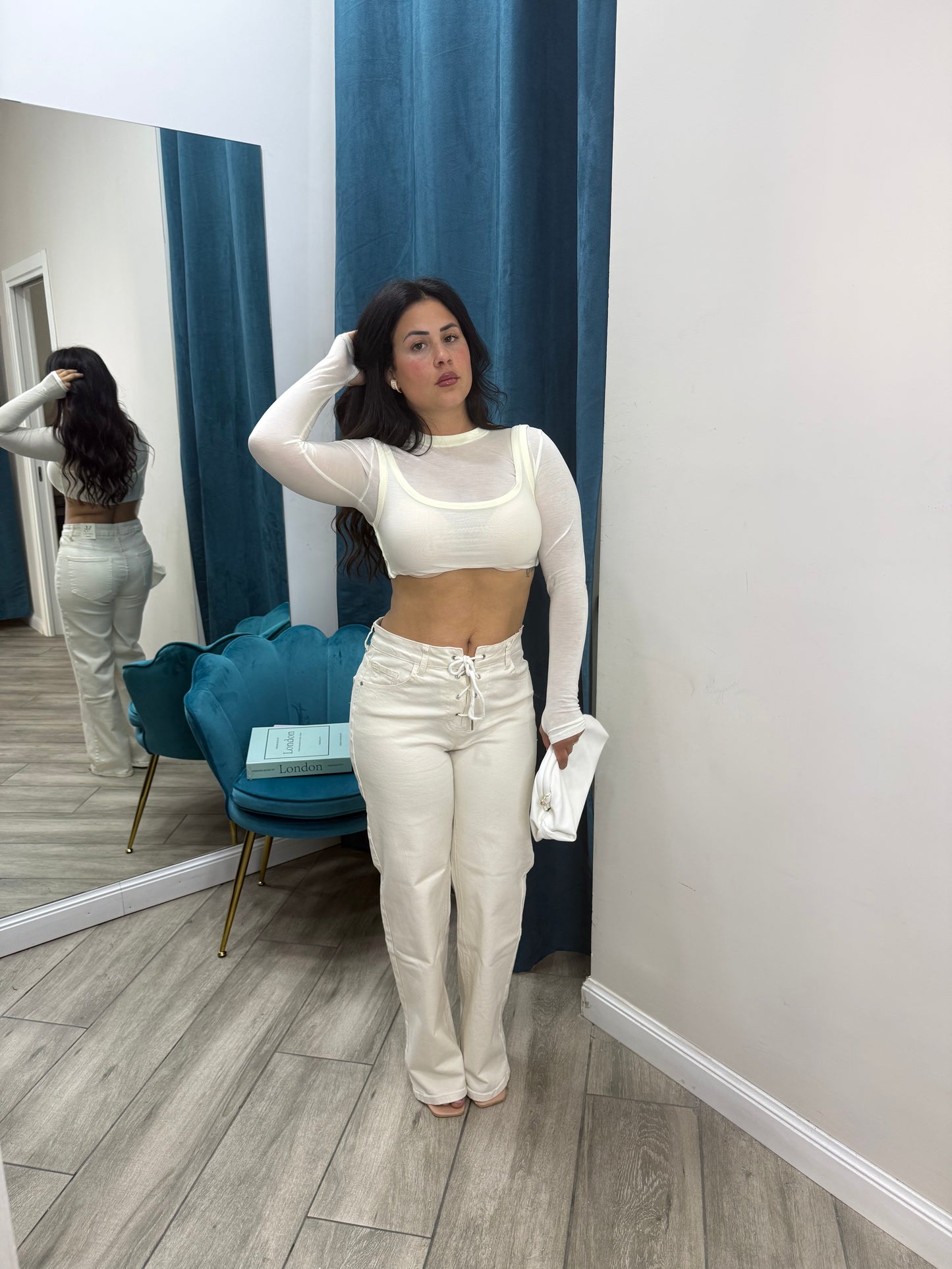 Maglia Crop Panna