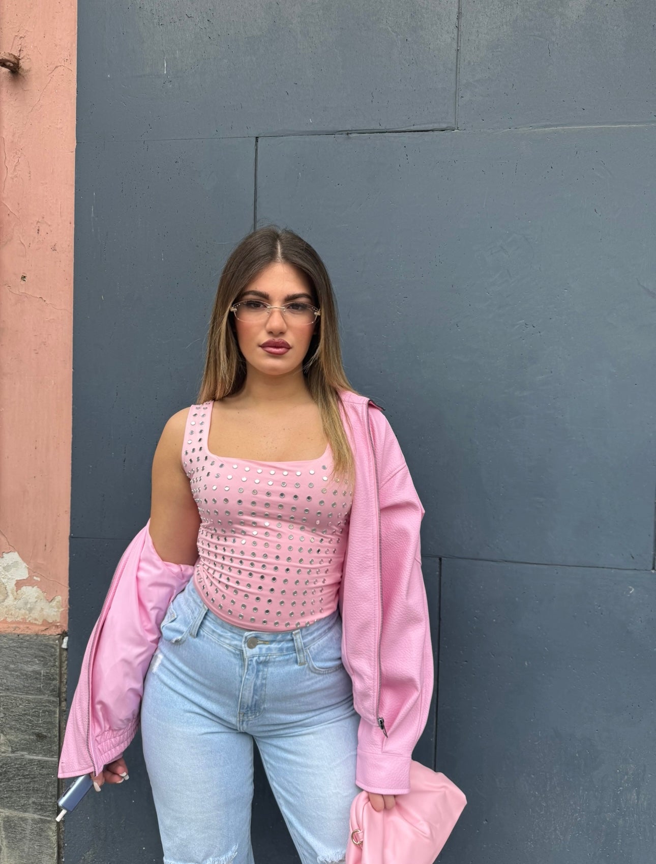 Top Borchie Rosa