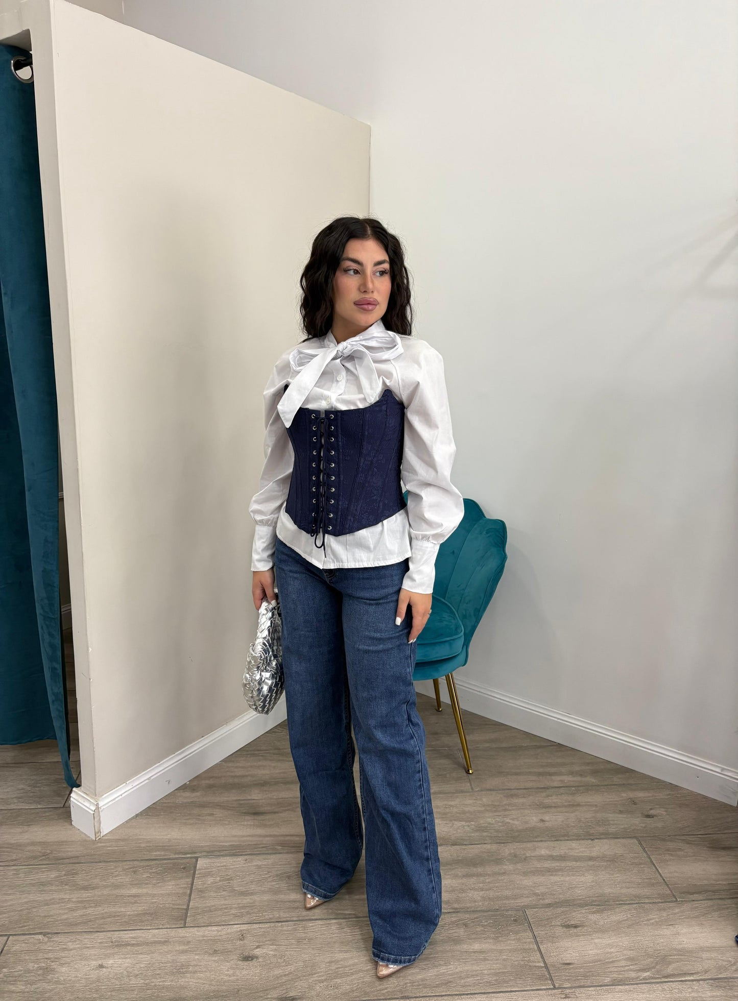 Denim Incrocio Doppio Bottone