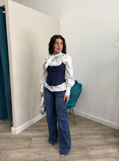 Denim Incrocio Doppio Bottone