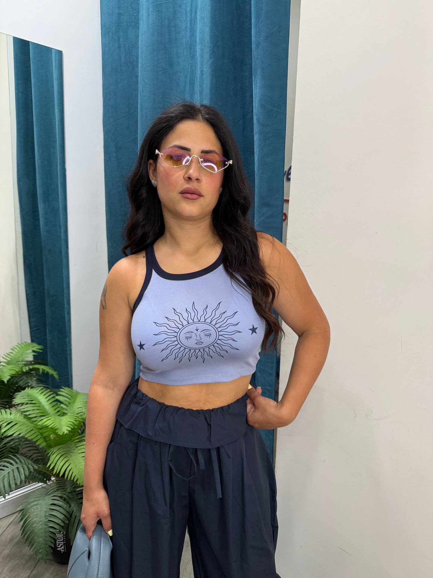 Canotta crop doblue