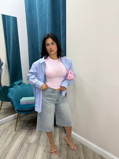 Camicia celeste/rosa