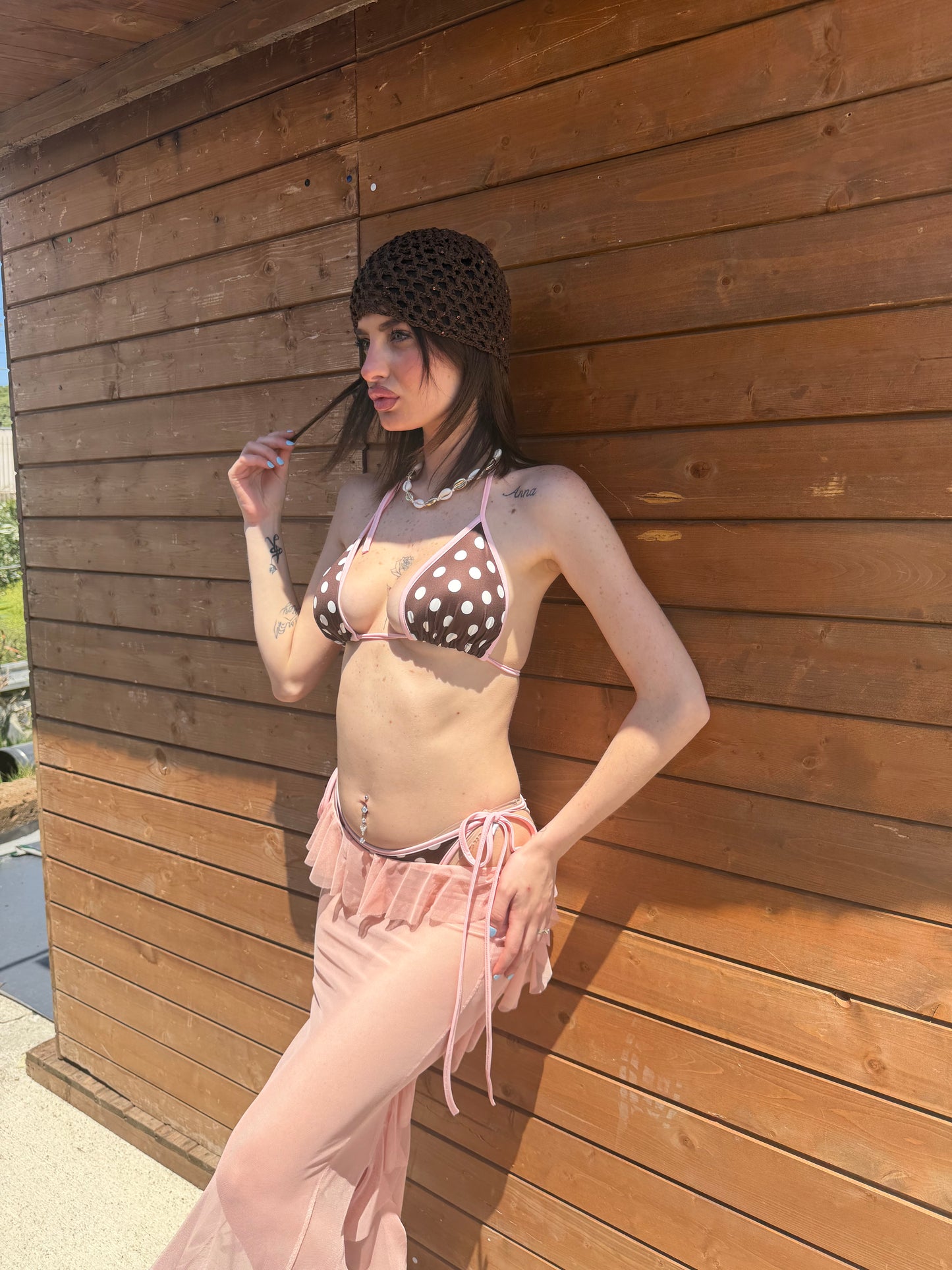 Set Bikini Brown Pois