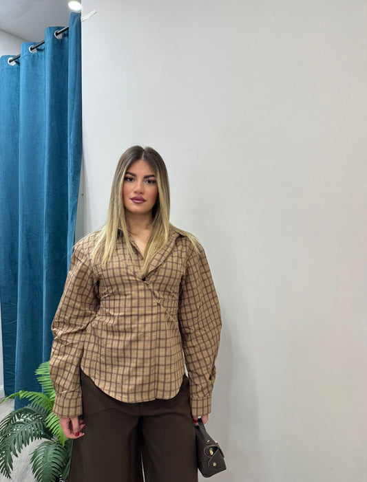 Camicia Asimmetrica Brown