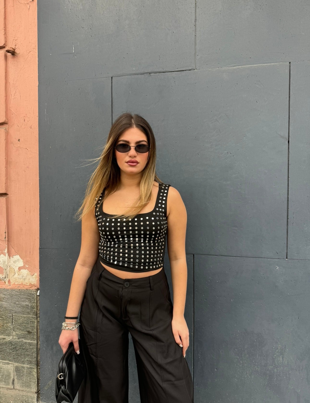 Top Borchie Nero