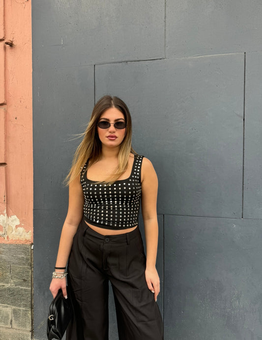 Top Borchie Nero