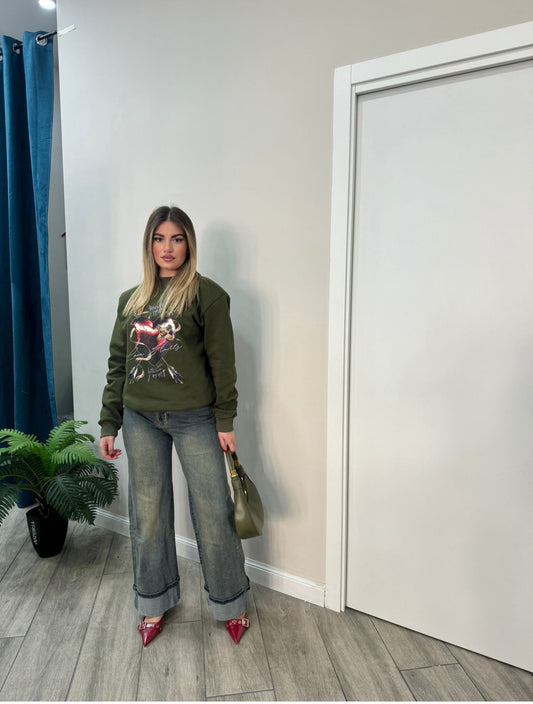 Denim piega sabbiato